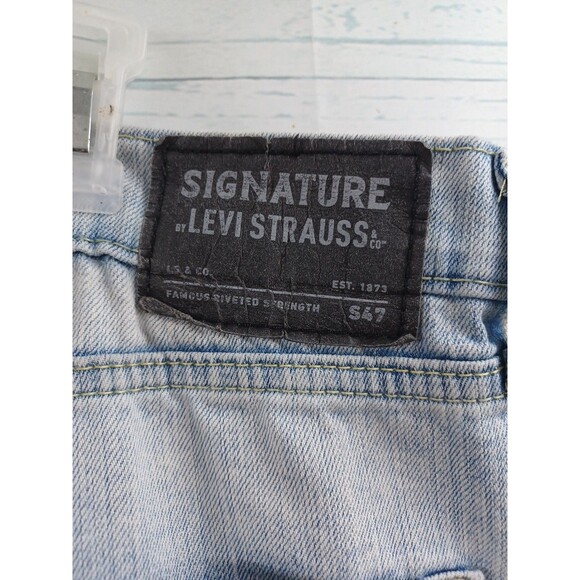Levi Strauss Signature S47 Relaxed Straight Leg Denim Blue Jeans Sz 44 x 30 - Picture 4 of 9